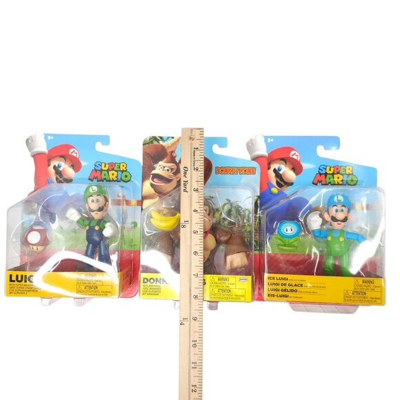 Super Mario Donkey Kong Bananas Luigi Super Mushroom Ice Flower Figures NEW - Picture 11 of 15